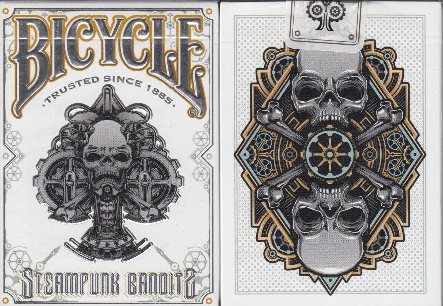 Steampunk Bandits Bicycle Playing Cards - Black & White