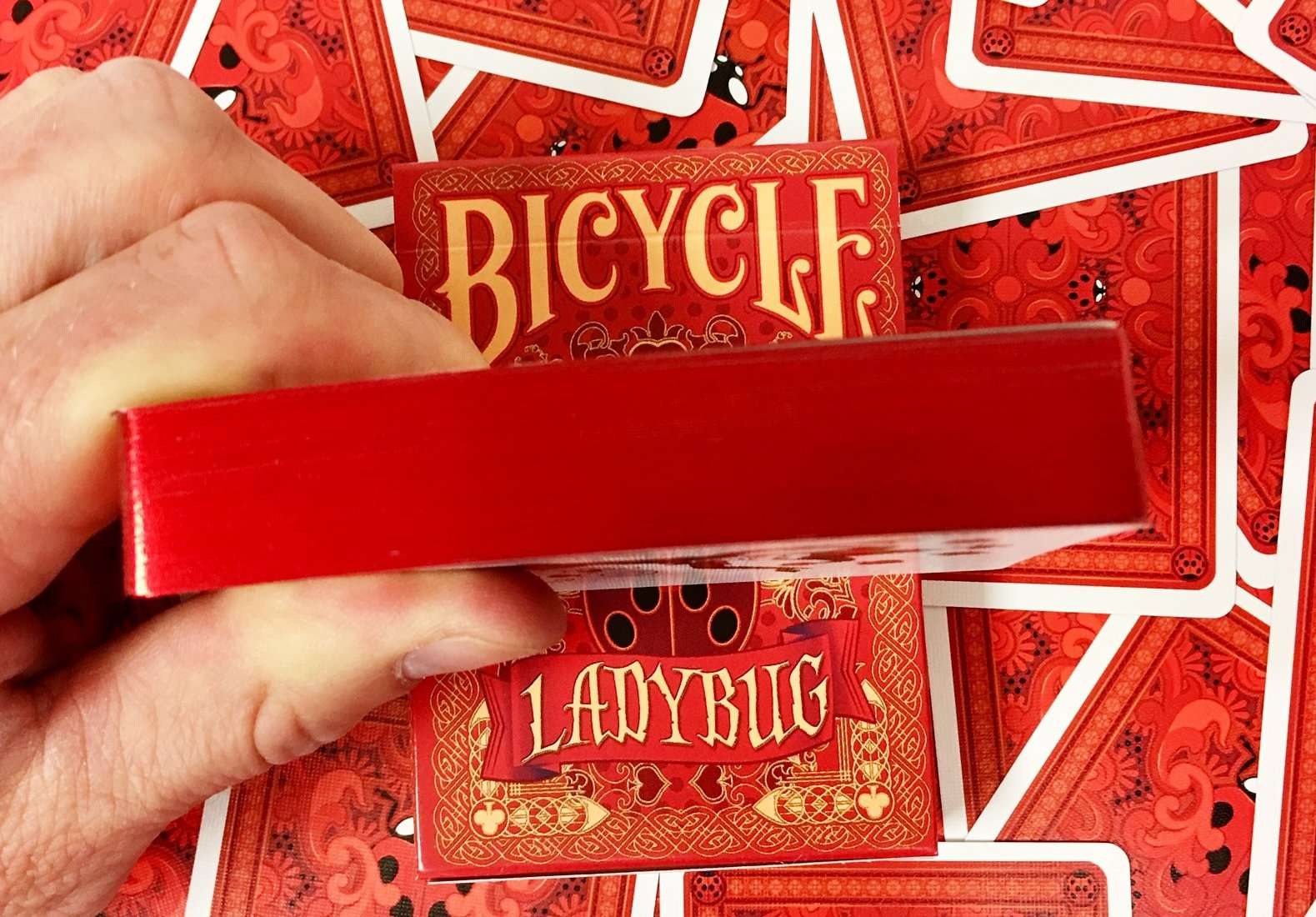 PlayingCardDecks.com-Ladybug Bicycle Gilded Playing Cards: Red Deck