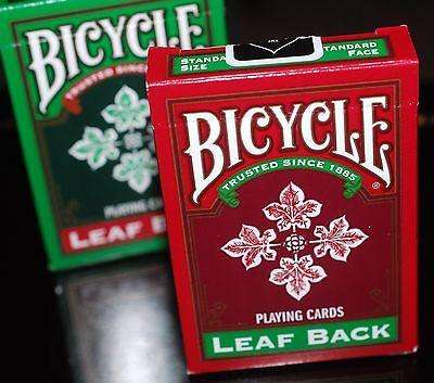 PlayingCardDecks.com-Leaf Back 2 Deck Set Green Red Bicycle Playing Cards