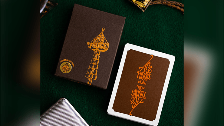 PlayingCardDecks.com-Ace Fulton's 10 Year Anniversary Brown Playing Cards USPCC