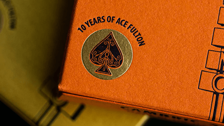 PlayingCardDecks.com-Ace Fulton's 10 Year Anniversary Orange Playing Cards USPCC