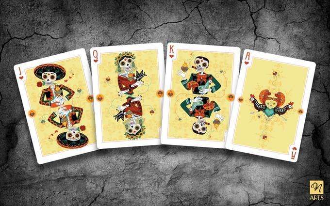 PlayingCardDecks.com-Carnaval De Muertos Playing Cards NPCC - Alheli & Marigold