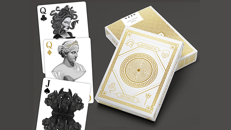 PlayingCardDecks.com-Archaios Muthos White Playing Cards