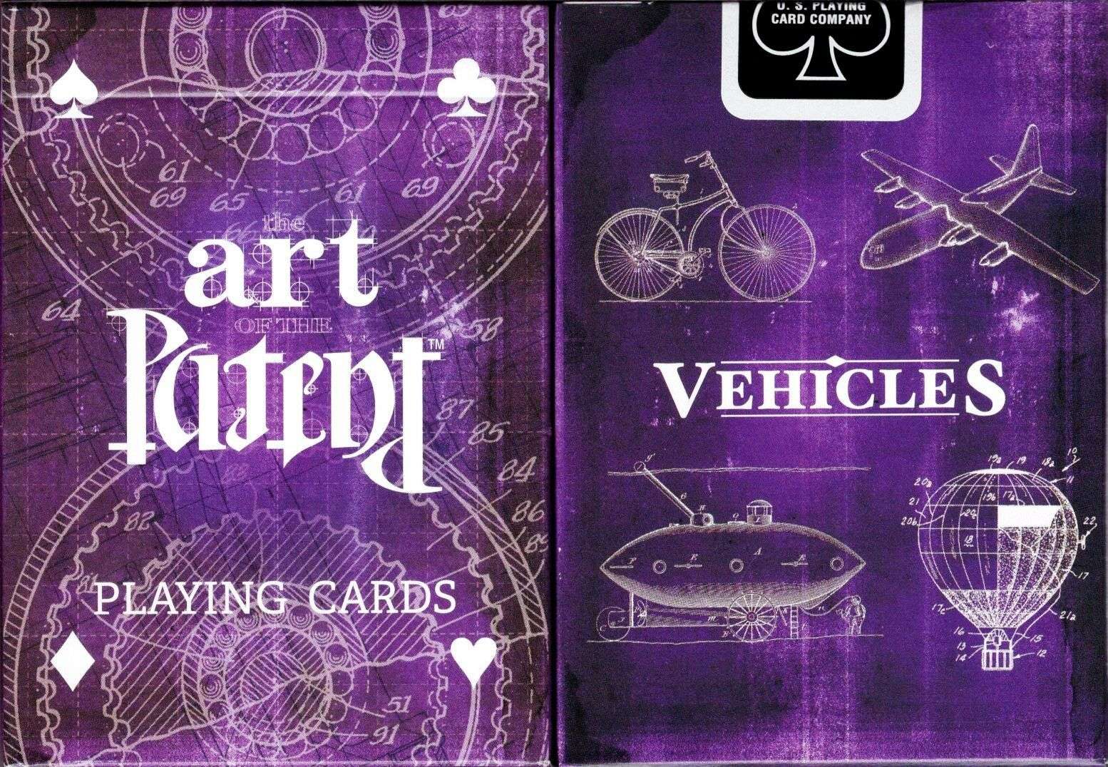 PlayingCardDecks.com-Art of the Patent Playing Cards USPCC: Vehicles Purple