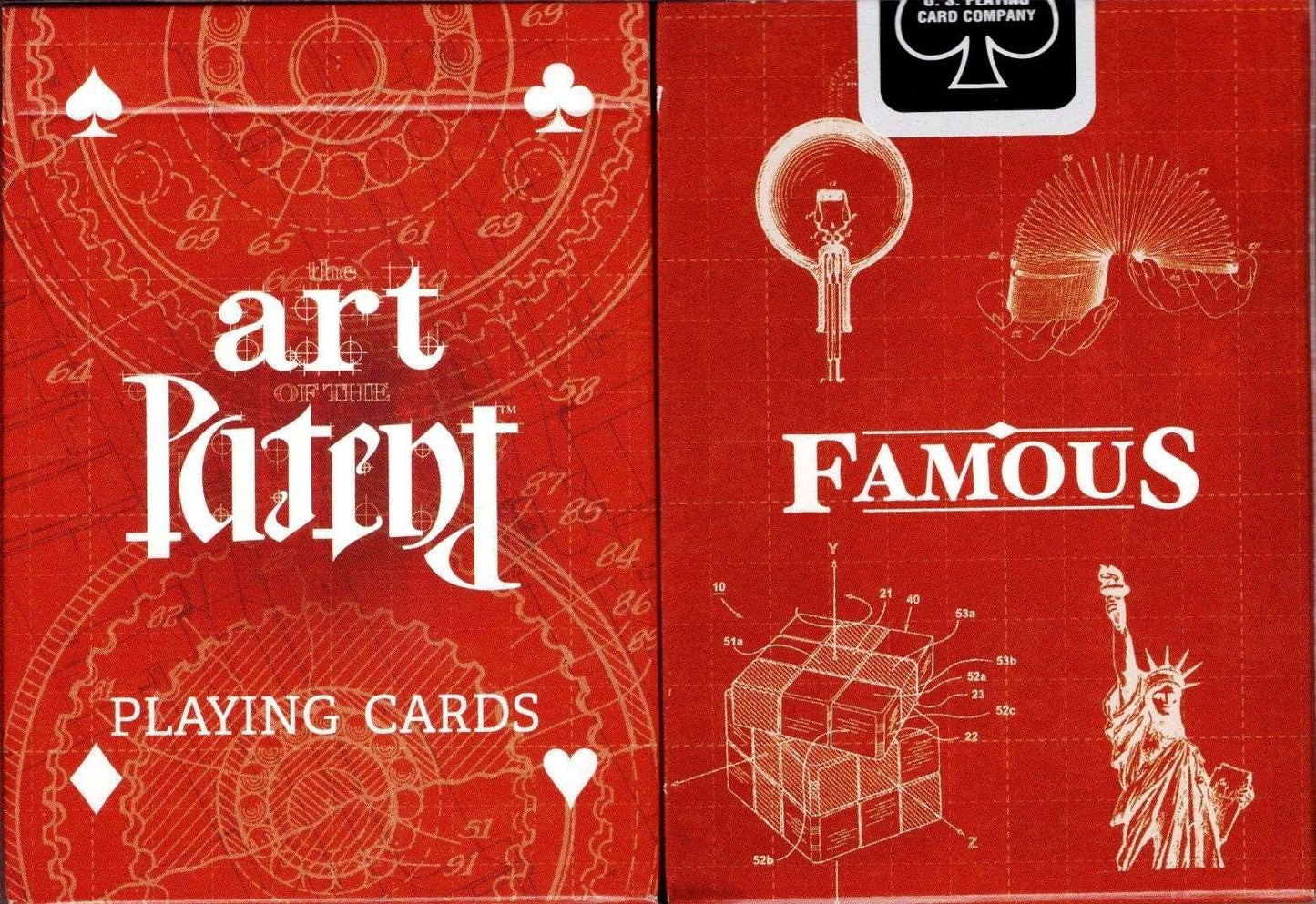 PlayingCardDecks.com-Art of the Patent Playing Cards USPCC: Famous Red