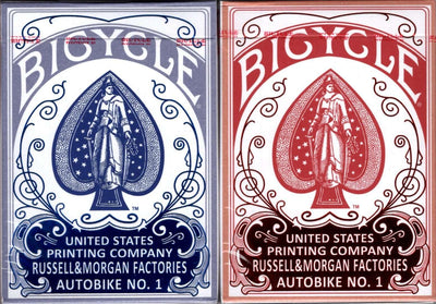 PlayingCardDecks.com-Autobike Foil Box Bicycle Playing Cards 2 Deck Set