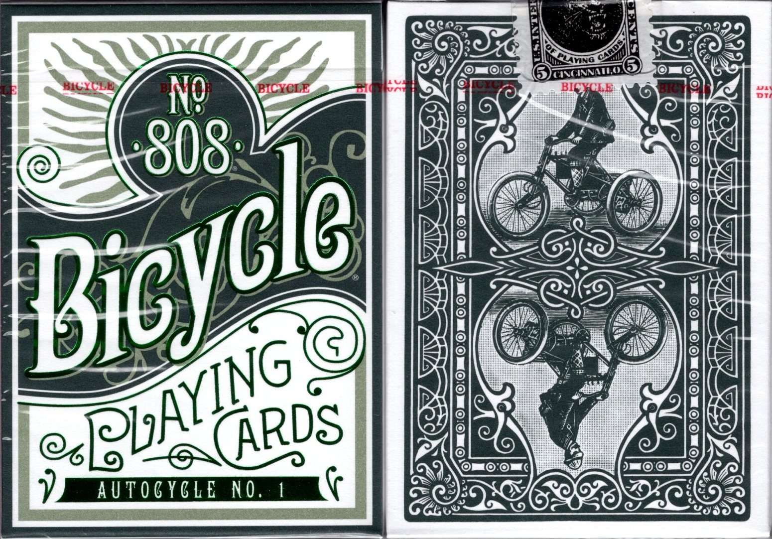 Autocycle No 1 Green Bicycle Playing Cards 1462