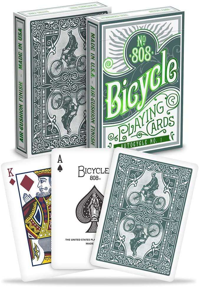 PlayingCardDecks.com-Autocycle No. 1 Green Bicycle Playing Cards