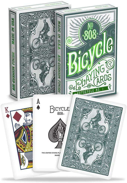 Autocycle No. 1 Green Bicycle Playing Cards – PlayingCardDecks.com