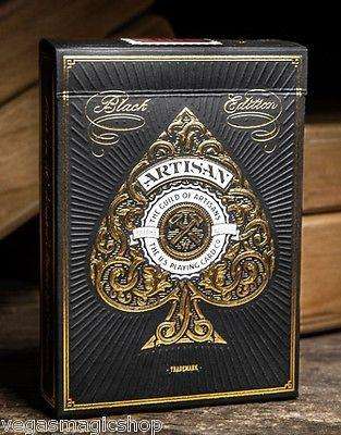 PlayingCardDecks.com-Artisan Black Playing Cards USPCC