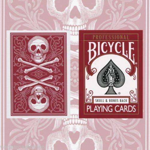 PlayingCardDecks.com-Skull & Bones Back Red Bicycle Playing Cards Deck