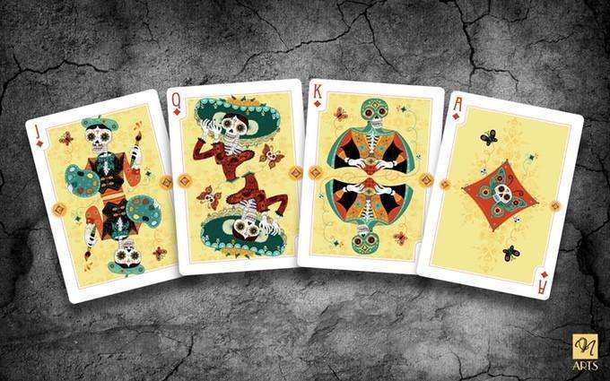 PlayingCardDecks.com-Carnaval De Muertos Playing Cards NPCC - Alheli & Marigold