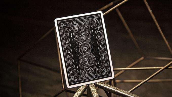 PlayingCardDecks.com-Bitcoin Black Marked Playing Cards LPCC