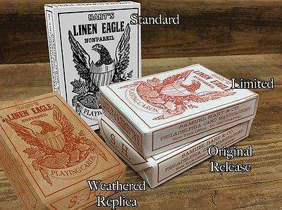 PlayingCardDecks.com-1864 Saladee's Replica Playing Cards Limited Hart's Linen Eagle Deck