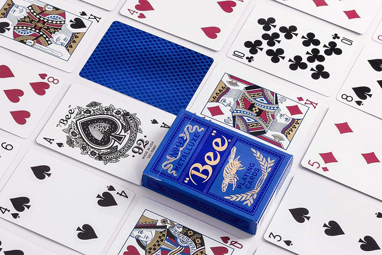 PlayingCardDecks.com-Bee MetalLuxe Blue Playing Cards