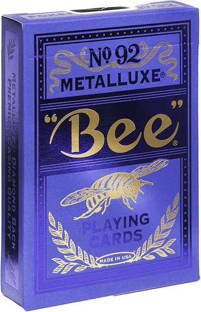 PlayingCardDecks.com-Bee MetalLuxe Blue Playing Cards