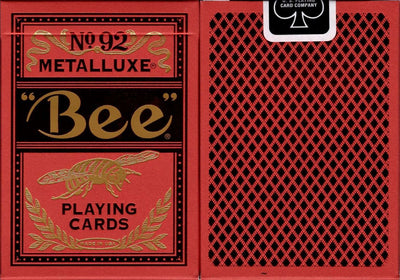 PlayingCardDecks.com-Bee MetalLuxe Red Playing Cards