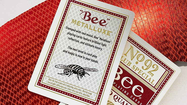 PlayingCardDecks.com-Bee MetalLuxe Red Playing Cards