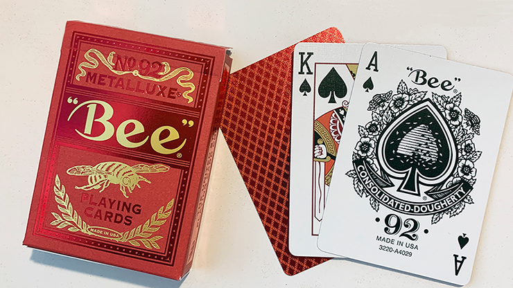 PlayingCardDecks.com-Bee MetalLuxe Red Playing Cards