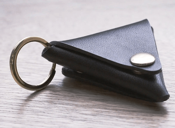 PlayingCardDecks.com-Black Leather 1/2 Dollar Size Coin Pouch