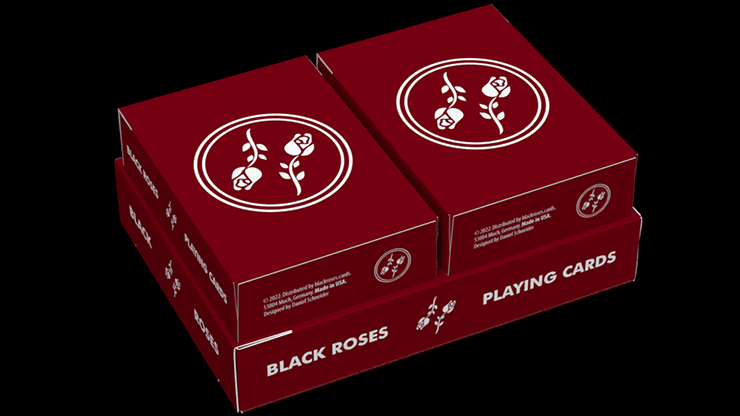 PlayingCardDecks.com-Black Roses Edelrot Mini Playing Cards 2 Deck Set WJPC