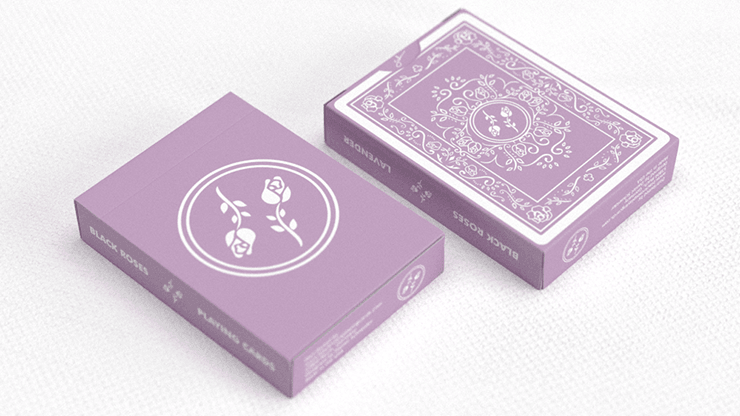 PlayingCardDecks.com-Black Roses Lavender Marked Playing Cards USPCC
