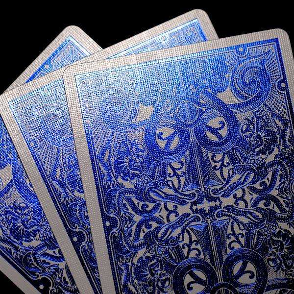 PlayingCardDecks.com-Blue Metallic Gatorbacks Playing Cards USPCC