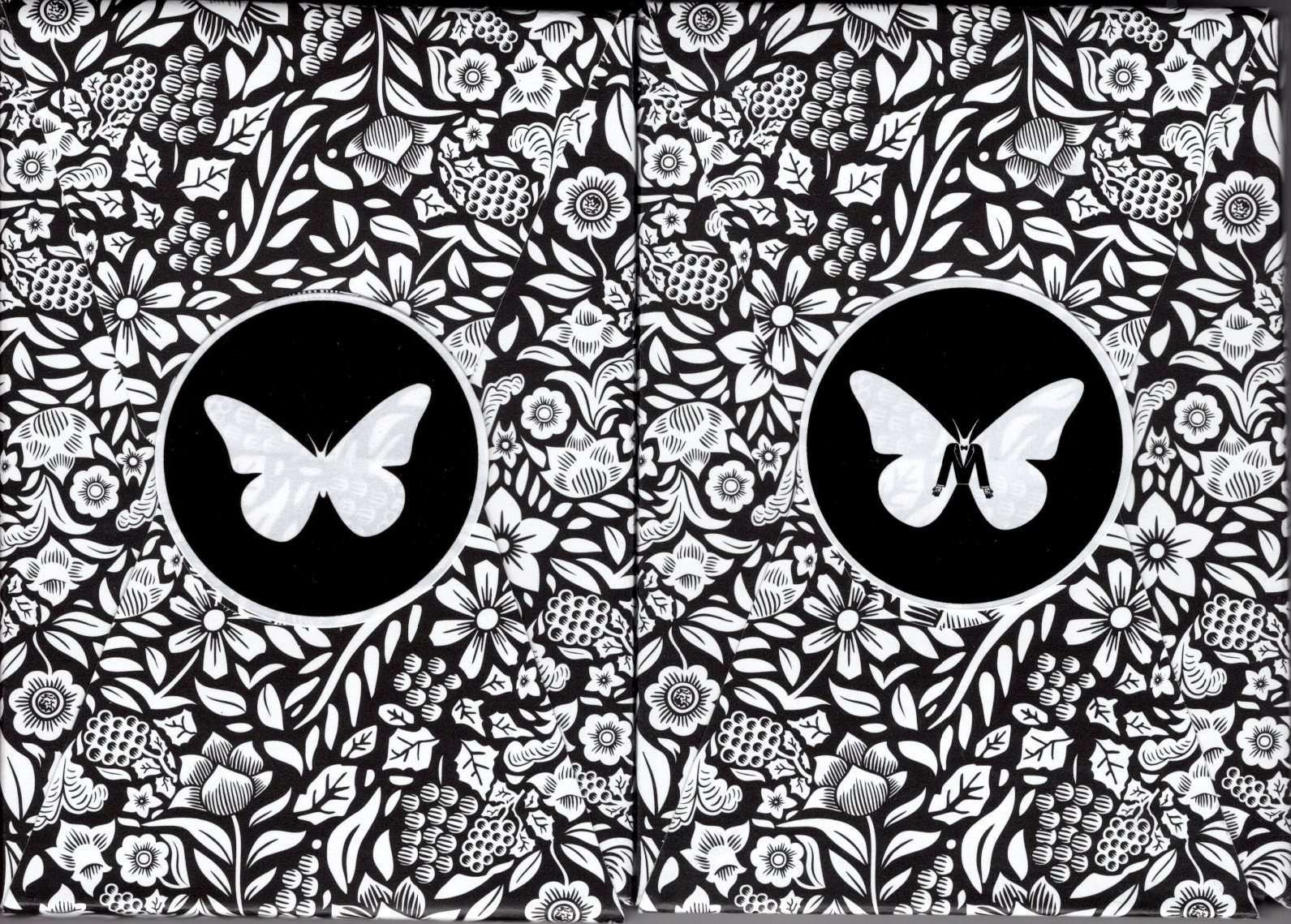 PlayingCardDecks.com-Butterfly Black Gilded Playing Cards Cartamundi