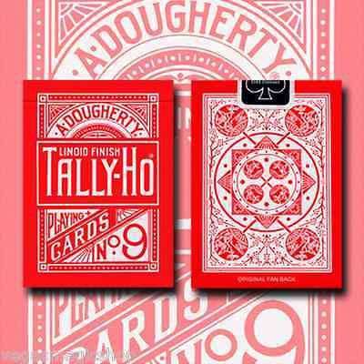 PlayingCardDecks.com-Reverse Fan Red Rose Back Tally-Ho Playing Cards Deck