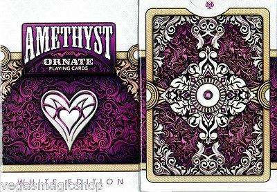 PlayingCardDecks.com-Ornate White Amethyst Playing Cards Deck USPCC