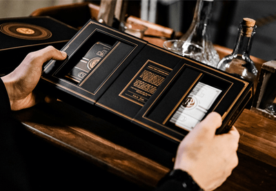 PlayingCardDecks.com-Card College The Deluxe Elegant Box Black Gilded Playing Cards 2 Deck Set