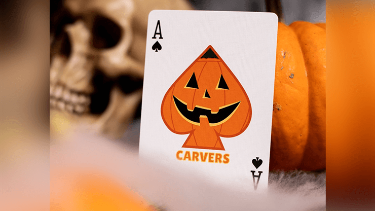 PlayingCardDecks.com-Carvers v2 Pumpkin Playing Cards USPCC