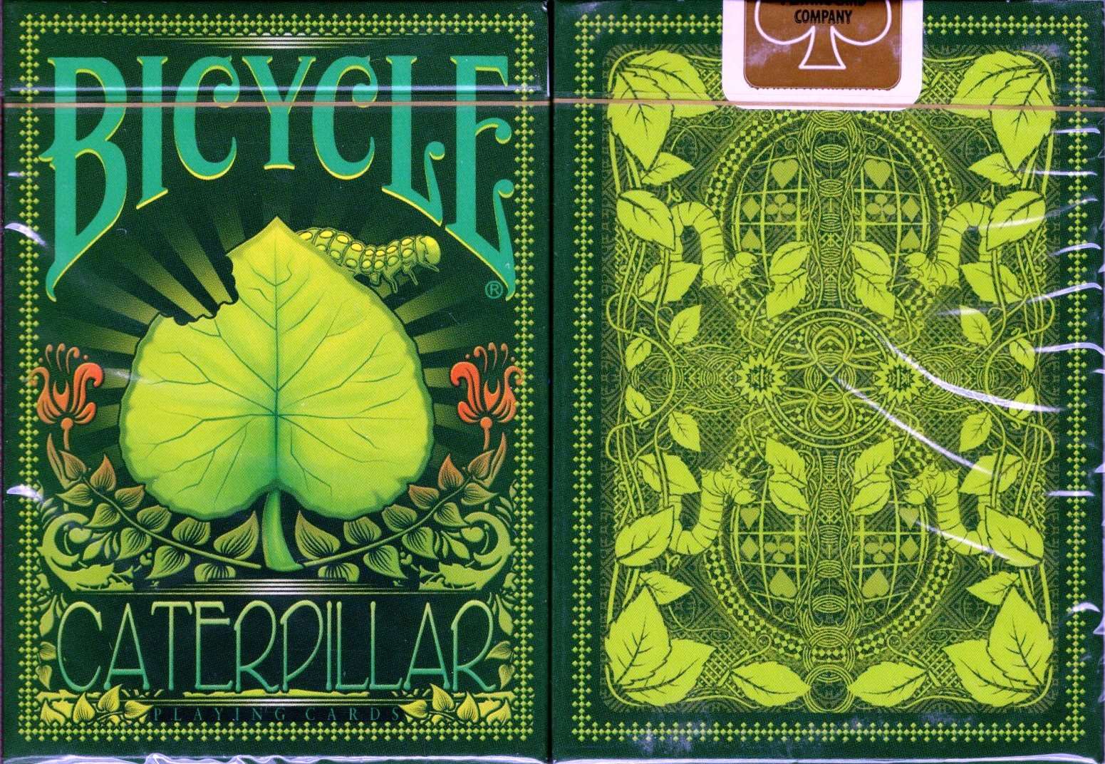 PlayingCardDecks.com-Caterpillar Gilded Bicycle Playing Cards: Jade