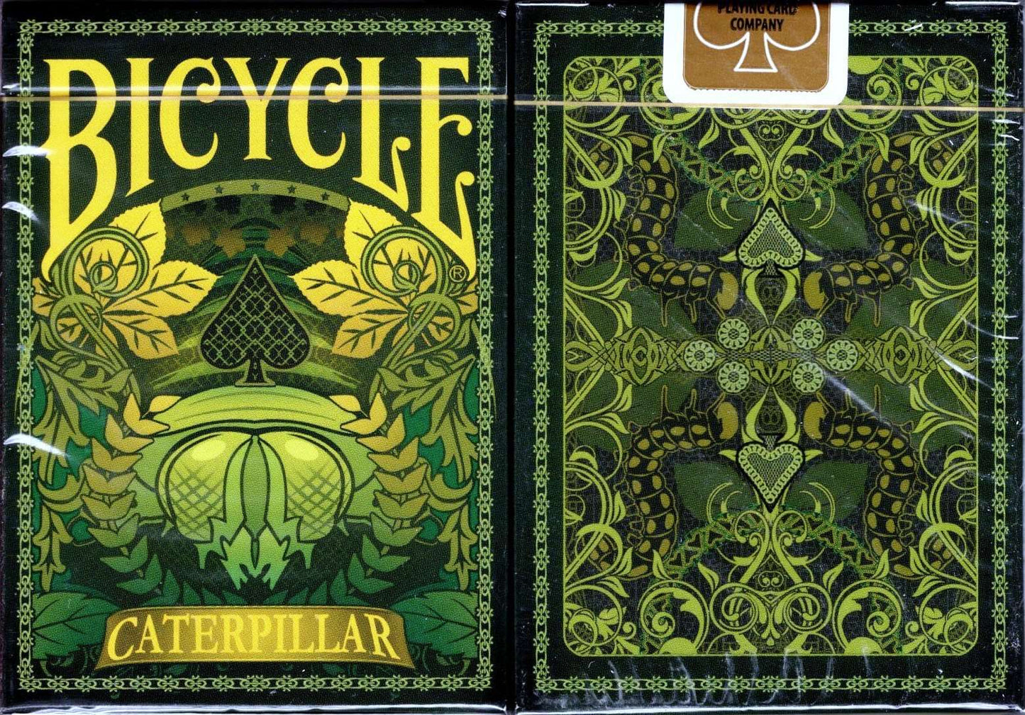 PlayingCardDecks.com-Caterpillar Gilded Bicycle Playing Cards: Olive