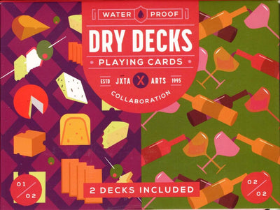 PlayingCardDecks.com-Cheesy Wine Plastic Playing Cards 2 Deck Set