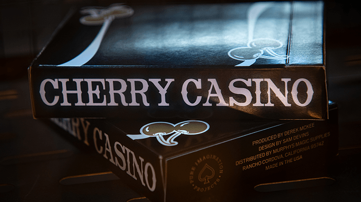 PlayingCardDecks.com-Cherry Casino Monte Carlo Black & Gold Playing Cards USPCC