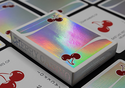 PlayingCardDecks.com-Cherry Casino Sands Mirage Holographic Playing Cards EPCC