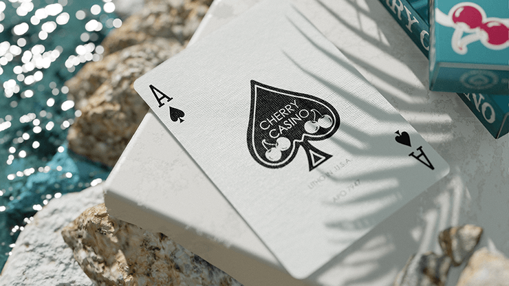PlayingCardDecks.com-Cherry Casino Tropicana Teal Playing Cards USPCC