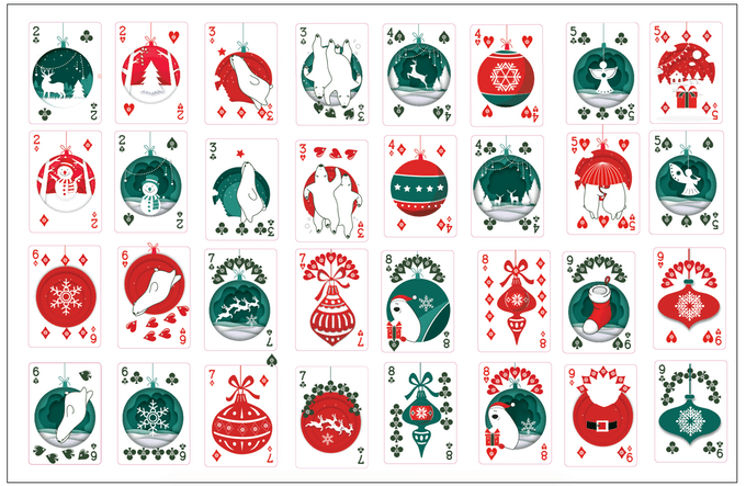 PlayingCardDecks.com-Christmas Playing Cards 2 Deck Set