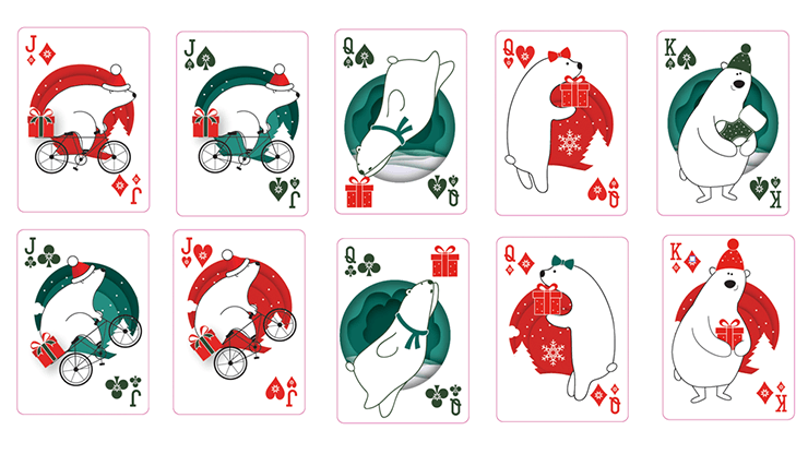 PlayingCardDecks.com-Christmas Red Playing Cards TCC