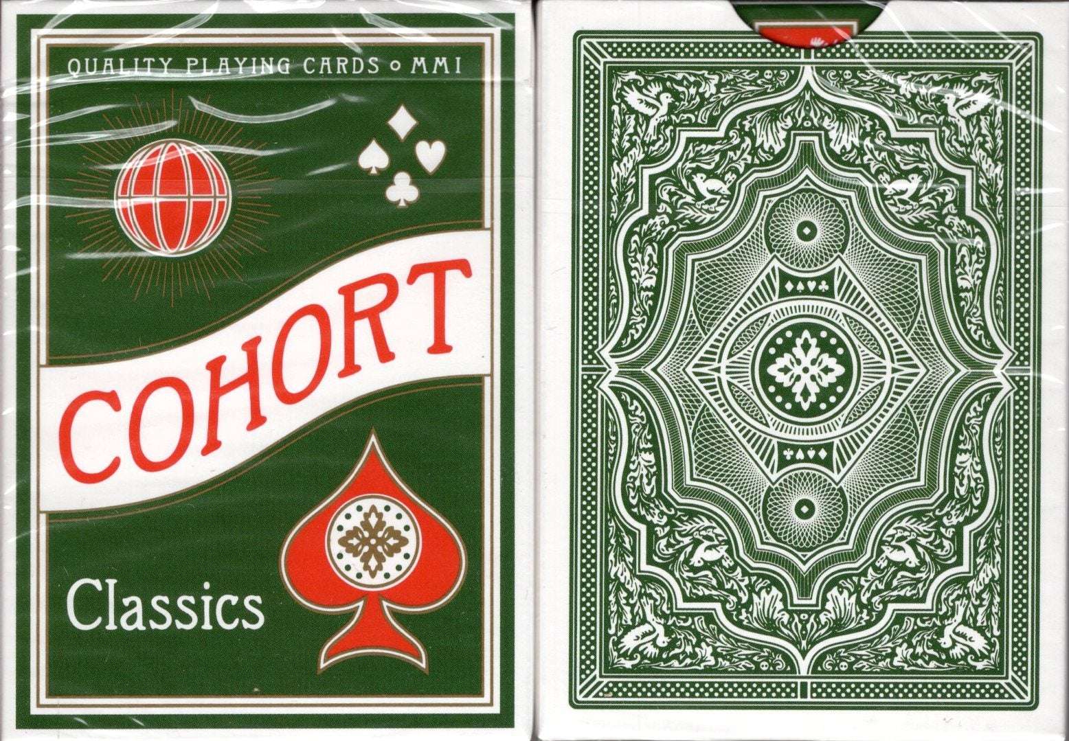 PlayingCardDecks.com-Cohort Green Marked Playing Cards Cartamundi