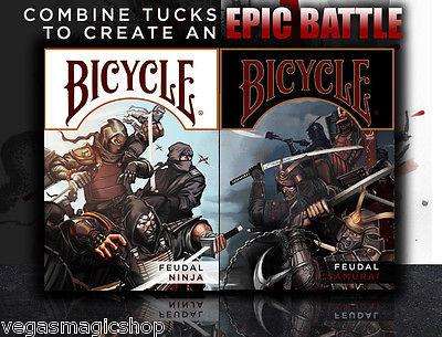 PlayingCardDecks.com-Feudal Ninja & Samurai 2 Deck Set Bicycle Playing Cards
