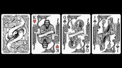 PlayingCardDecks.com-Middle Kingdom 2 Deck Set Black White Bicycle Playing Cards