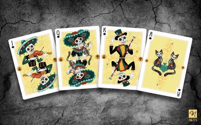 PlayingCardDecks.com-Carnaval De Muertos Playing Cards NPCC - Alheli & Marigold