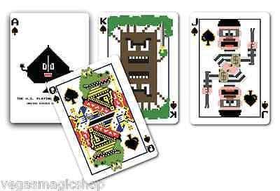 PlayingCardDecks.com-8-Bit Gold Pixelated Bicycle Playing Cards Deck