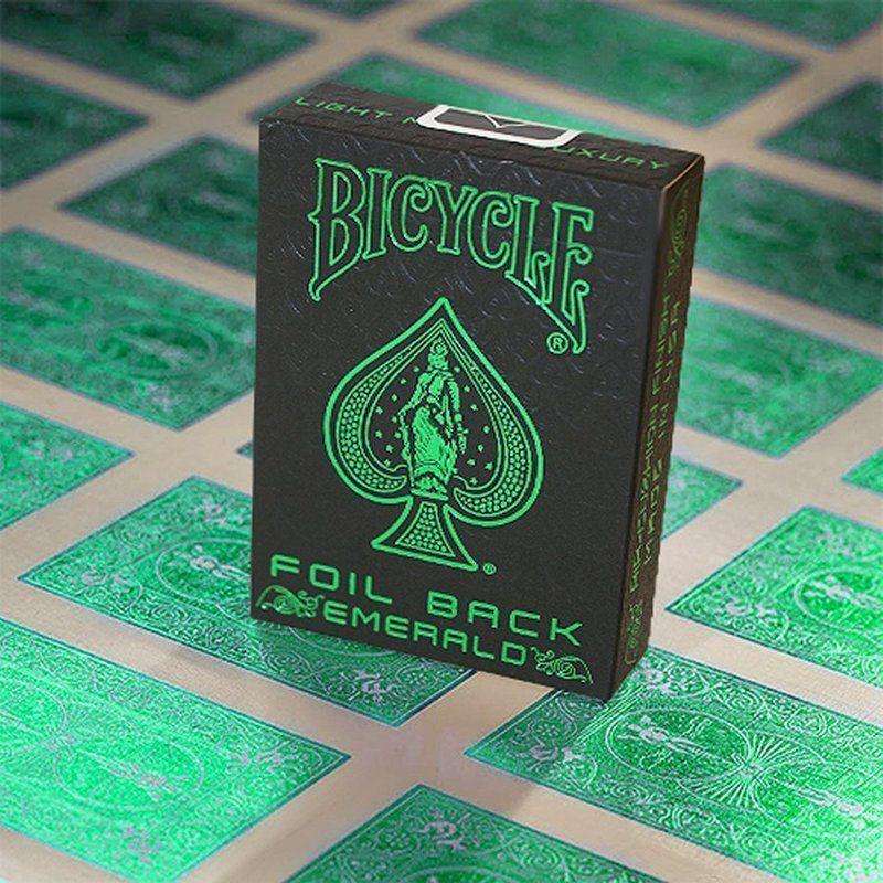 PlayingCardDecks.com-Foil Back Emerald Bicycle Playing Cards