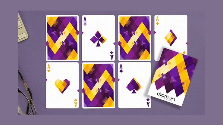 PlayingCardDecks.com-Diamon No 14 Purple Star Playing Cards USPCC