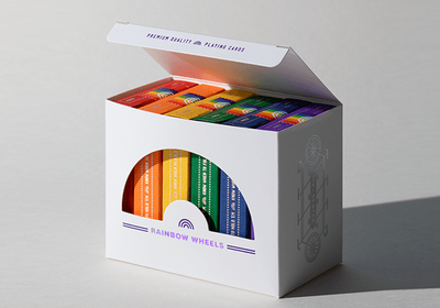 PlayingCardDecks.com-DKNG Rainbow Wheels 6 Seater Box Set Playing Cards EPCC