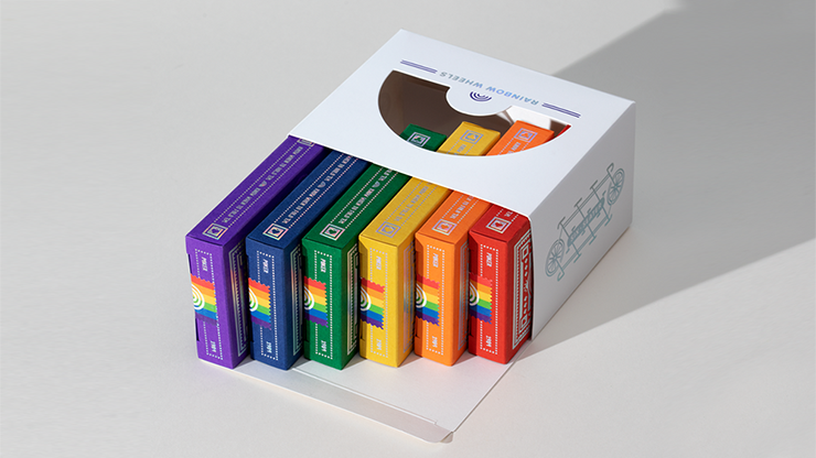 PlayingCardDecks.com-DKNG Rainbow Wheels 6 Seater Box Set Playing Cards EPCC