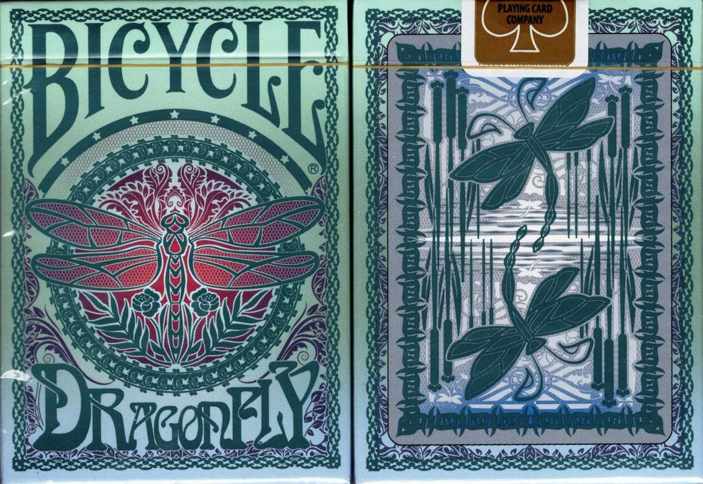 PlayingCardDecks.com-Dragonfly Gilded Bicycle Playing Cards: Teal Deck